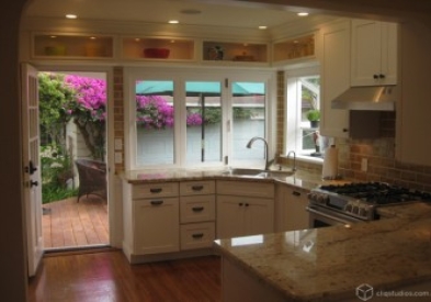 CliqStudios.com shaker Painted White Cabinets Sink Area