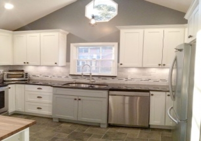   Painted White with Gray Accent Cabinet 