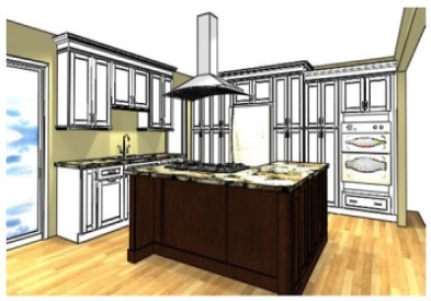 L-Shape Kitchen Island Cabinetry