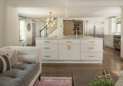 Wide Open Kitchen with Custom Built-In Banquette Seating