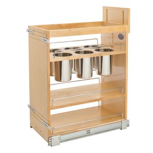 Rev-a-Shelf - 11" Pullout Utensil Organizer with 6 Bins and BLUMOTION Soft-Close Slides - 448UT-BCSC-11C