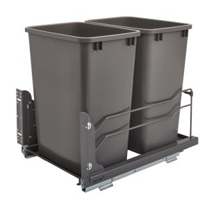 Rev-a-Shelf - Waste Pullout w/Double 35 qt. Containers and Soft-Close for 18" Full Height Base - 53WC-1835SCDM-213