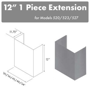 ZLINE 12 in. Chimney for 36 in. Under Cabinet Hoods - 520/523/527-36-1FTEXT