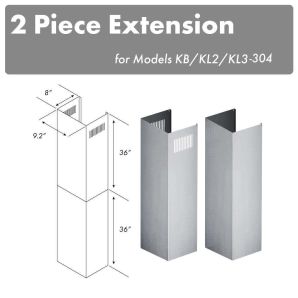 ZLINE 2-36" Chimney Extensions For 10 Ft. To 12 Ft. Ceilings - 2Pcext-Kb/Kl2/Kl3