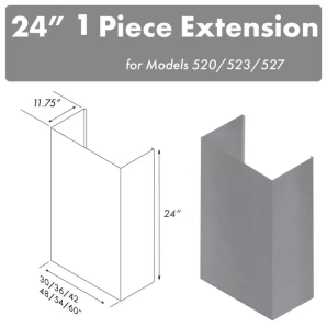 ZLINE 24 in. Chimney for 60 in. Under Cabinet Hoods - 520/523/527-60-2FTEXT