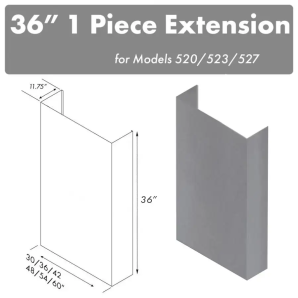 ZLINE 36 in. Chimney for 42 in. Under Cabinet Hoods - 520/523/527-42-3FTEXT