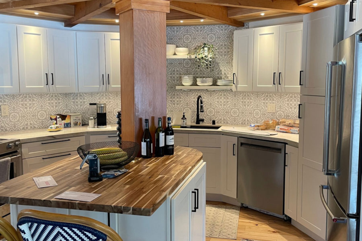 Semi-Circle Rustic White Farmhouse Kitchen Remodel