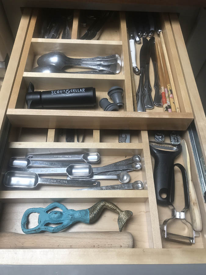 two-tier drawer for silverware and utensils