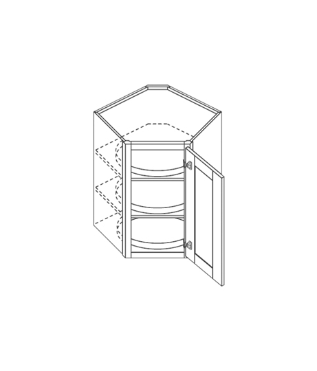 White shaker kitchen wall cabinet with spinning lazy susan