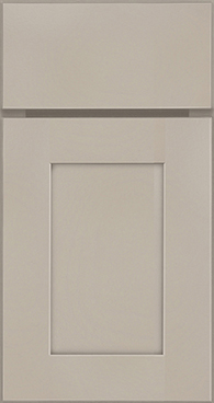 Shaker door style in light taupe brown paint