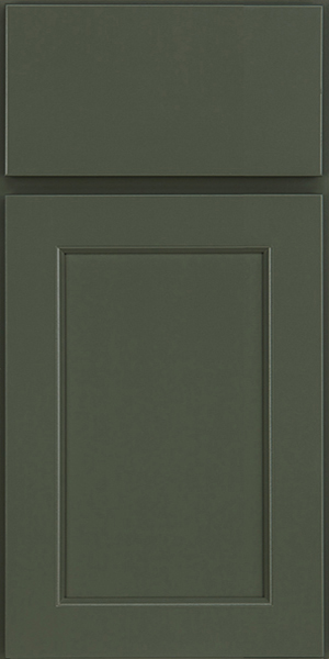 Narrow shaker style door in forest green paint finish