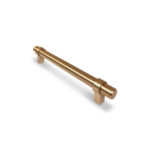 Champagne bronze bar pull with decorative detail