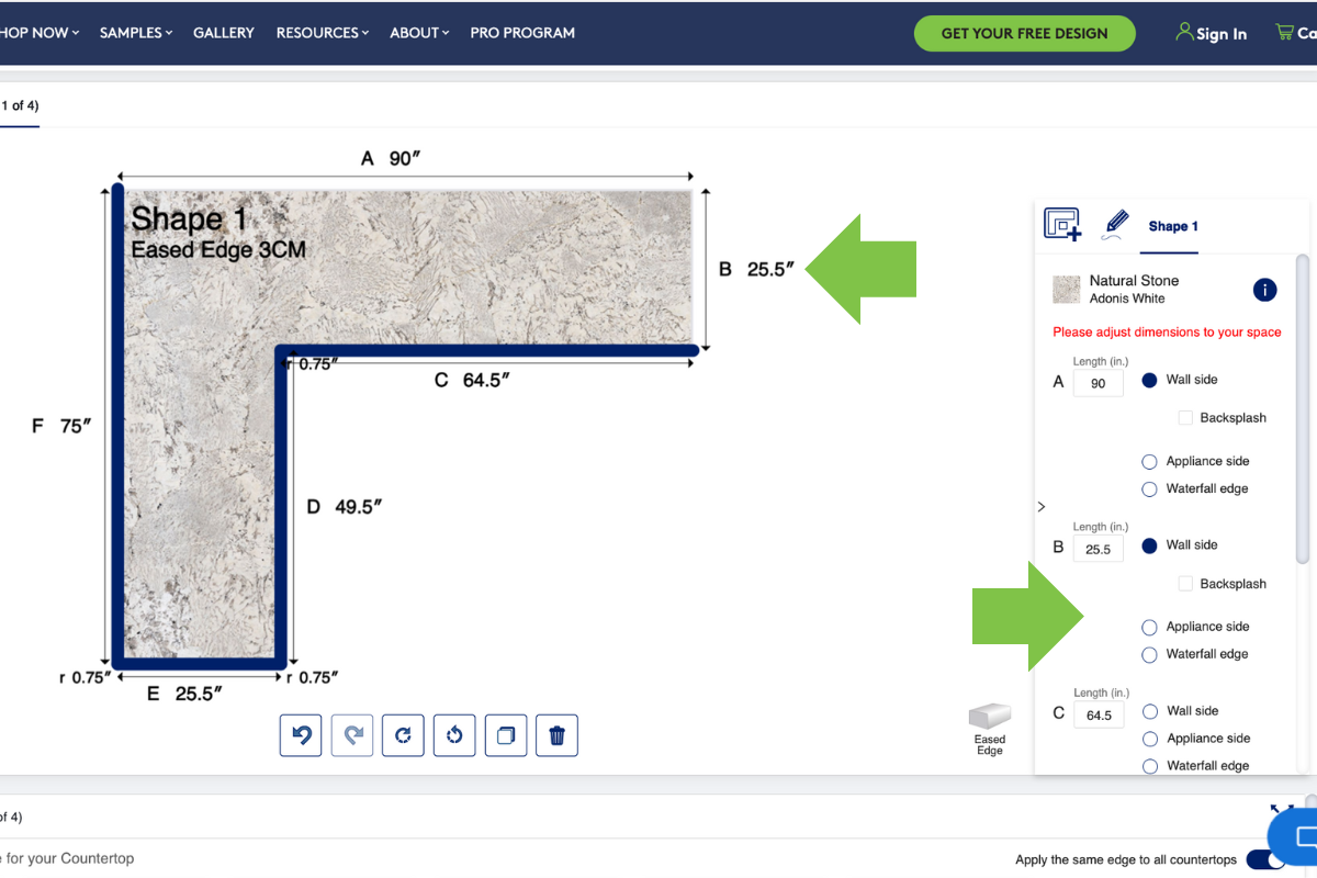 CliqStudios countertop easy estimator photo