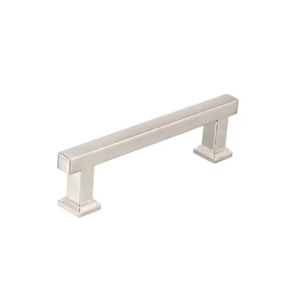 Contemporary brushed nickel square bar pull