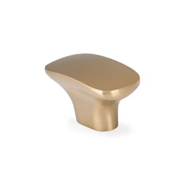 Curved champagne bronze cabinet knob