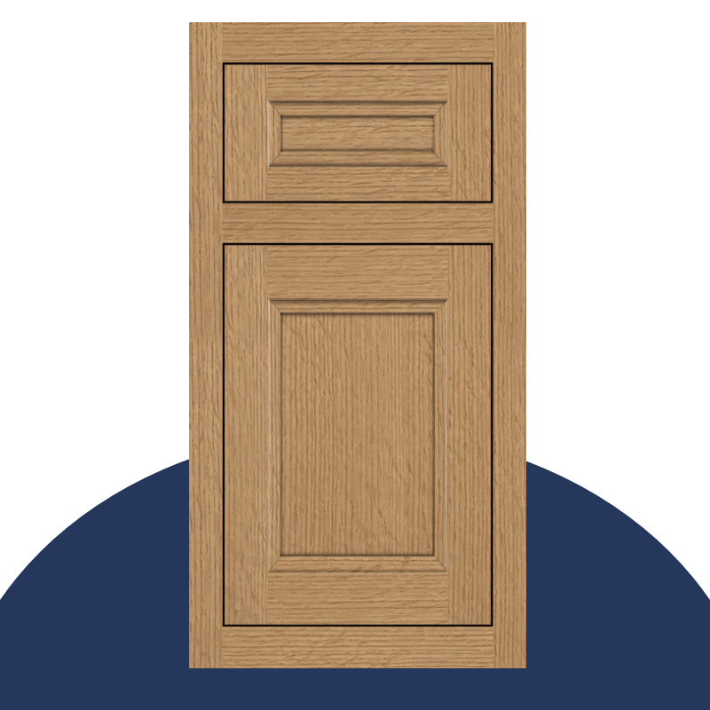 Decorative inset door with white oak look Decorative inset door style in quarter sawn oak with white oak look
