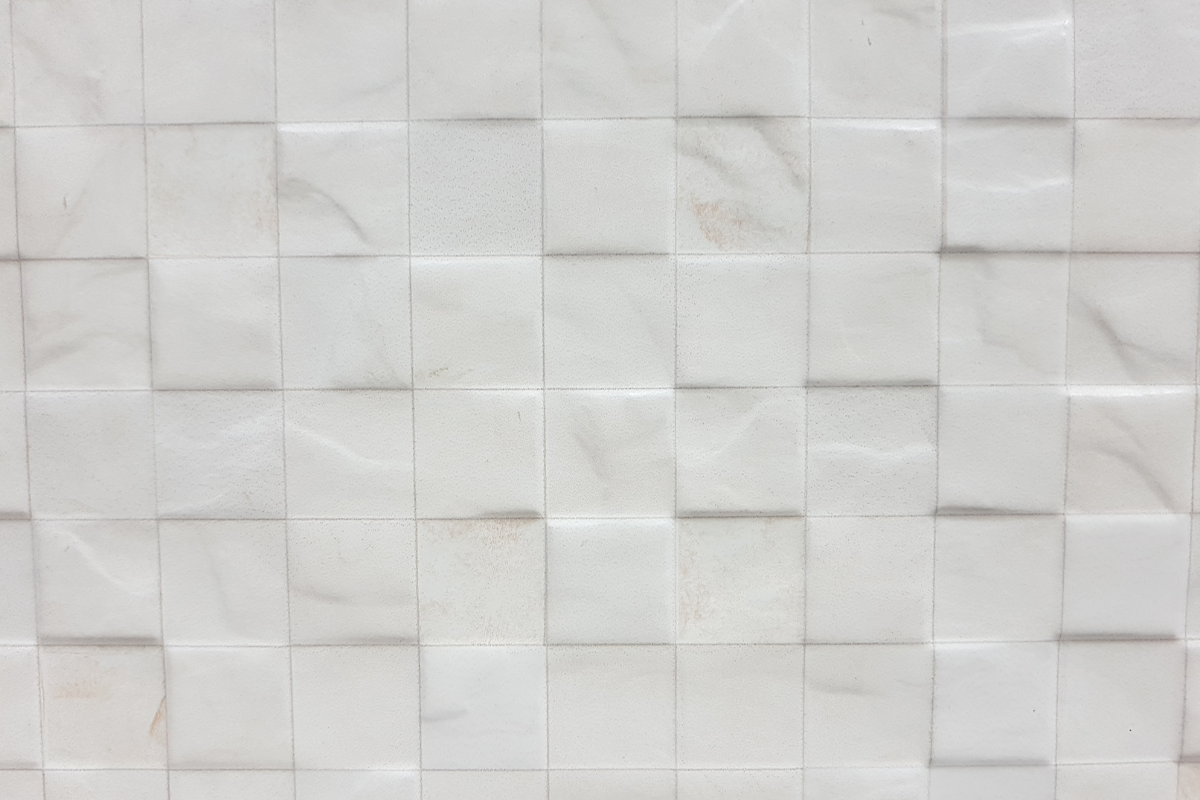 White handmade square tile backsplash