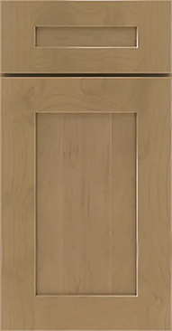 Light brown stained rustic shaker cabinet door style