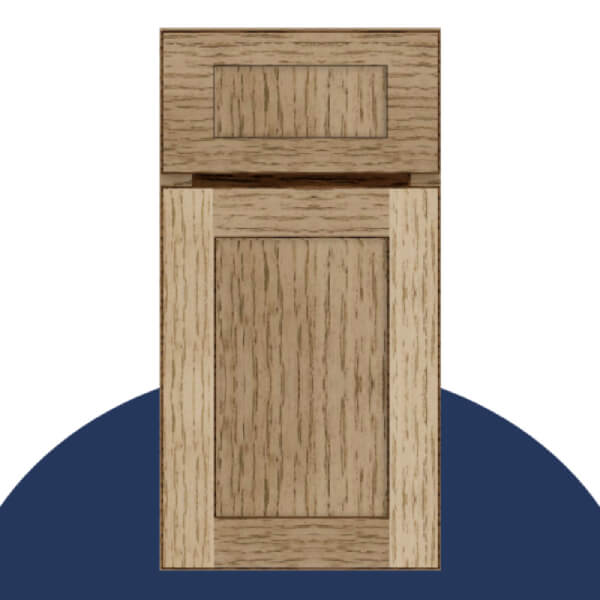 Light oak door in shaker cabinet style