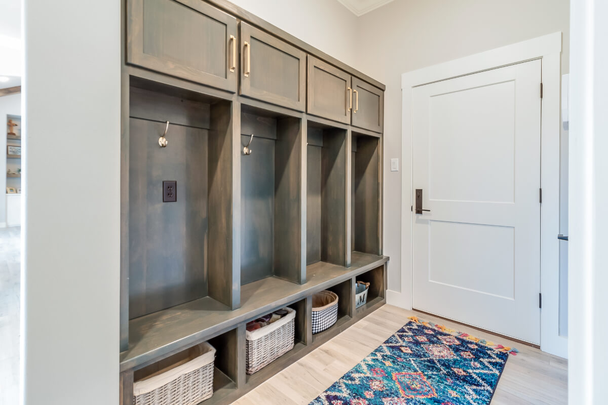 Brown shaker kitchen cabinets