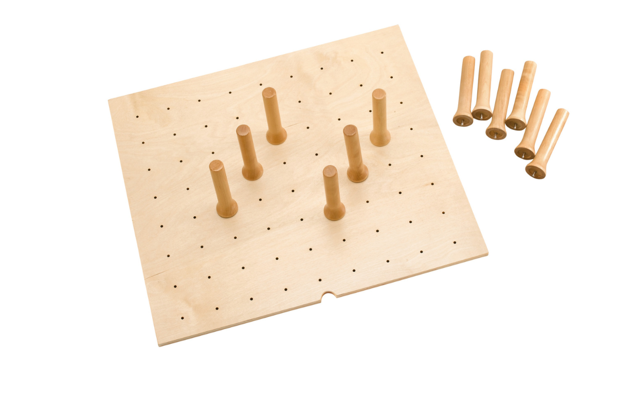 Rev-A-Shelf maple pegboard drawer insert with 12 wood pegs