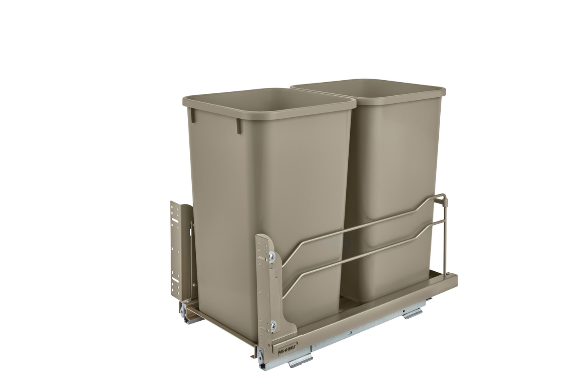 Rev-A-Shelf pull-out waste containers with metal pull-out hardware