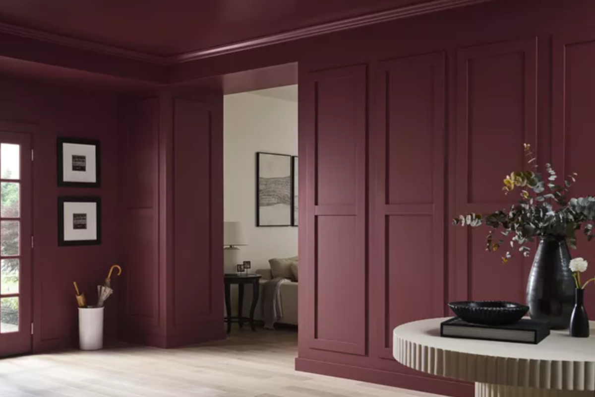 Dark reddish marroon wall paint for 2025 color of the year