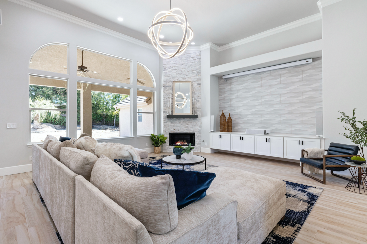 CliqStudios project: White shaker entertainment cabinets