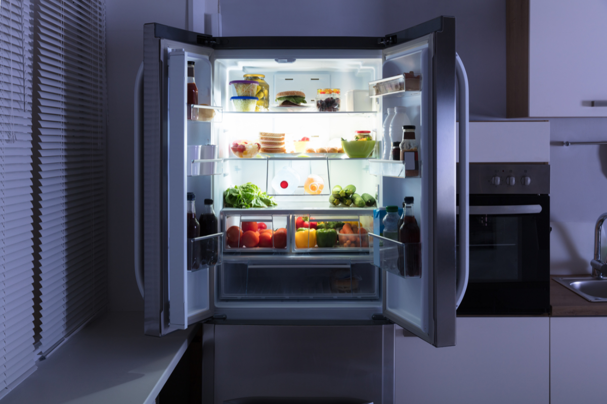 Smart refrigerator in stainless steel finish