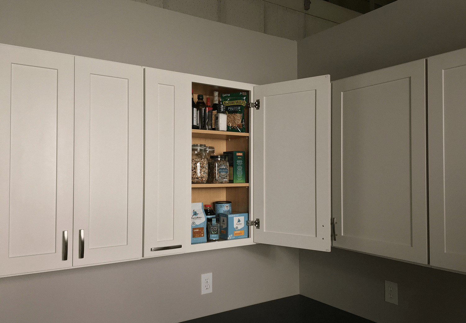 Adjustable shelves are simple to DIY and add extra storage in the kitchen.