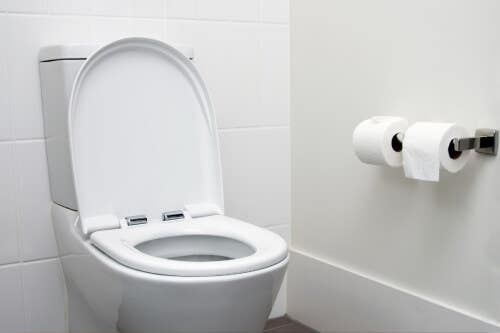 White bathroom toilet