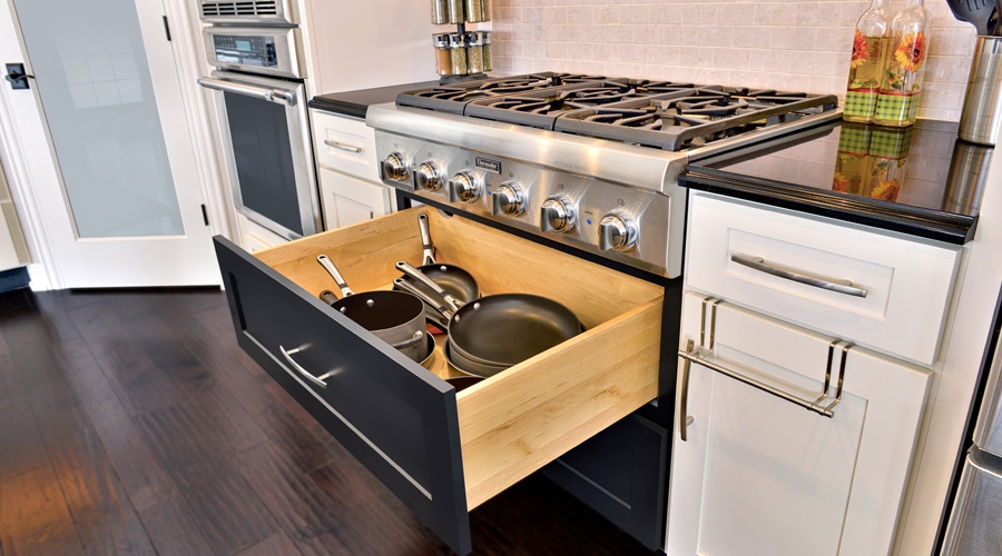 shaker black cabinets used the in the cooking area of the kitchen.