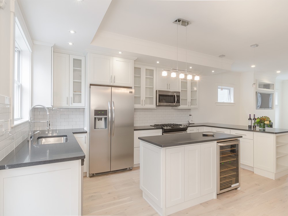 Boston massachusetts kitchen remodeling project uses cliqstudios shaker painted white cabinets