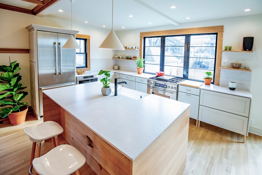 White Kitchen with Island