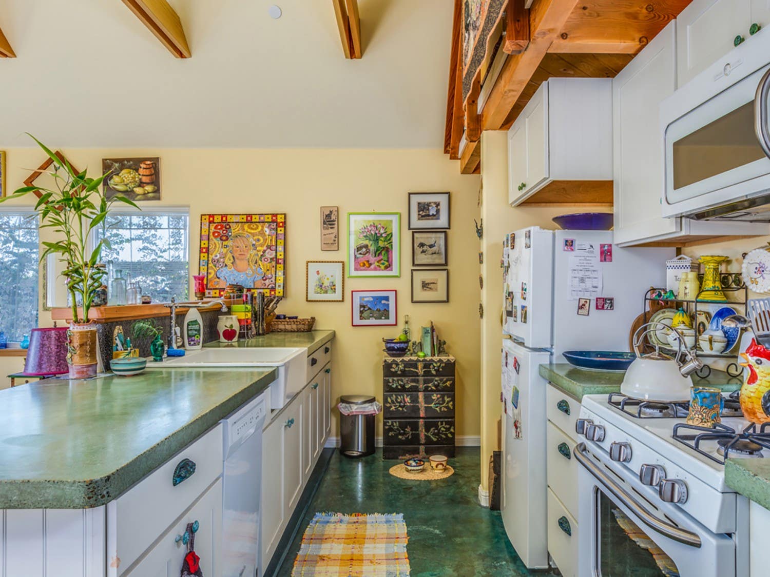 Kevin Says Cabinets are “Amazing” in Bright Colored California Kitchen