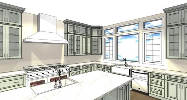 CliqStudios kitchen design rendering