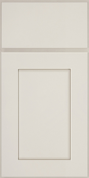 Shaker cabinet door style in taupe painted finish