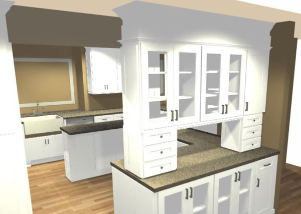 White Shaker Kitchen Hutch Area