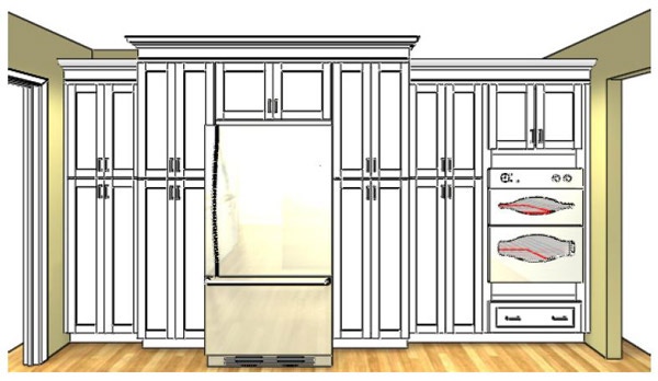 Built-In Pantry Cabinets with Refrigerator