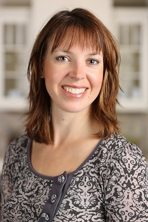 smiling red-headed woman