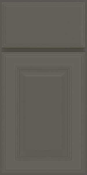 Decorative raised door style in dark gray painted finish