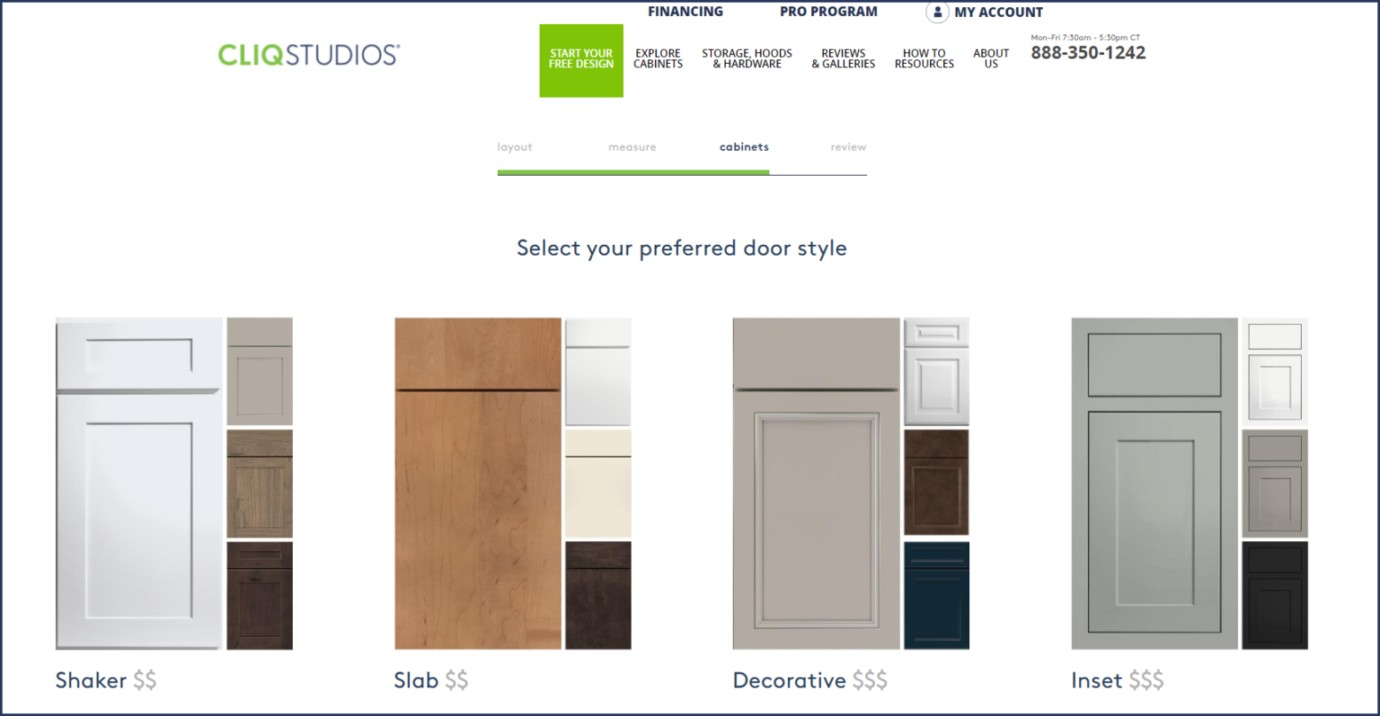 Select Door Style and Color Select Door Style and Color