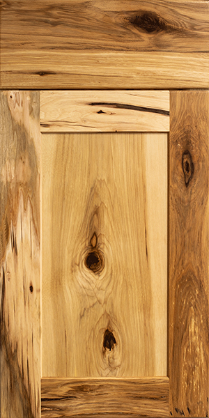 Kitchen cabinet door in natural hickory finish